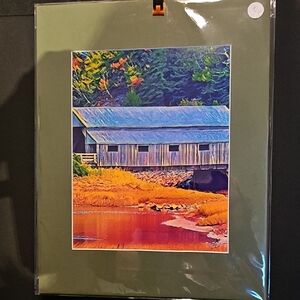 Old Covered Bridge High Quality Matted Photograph